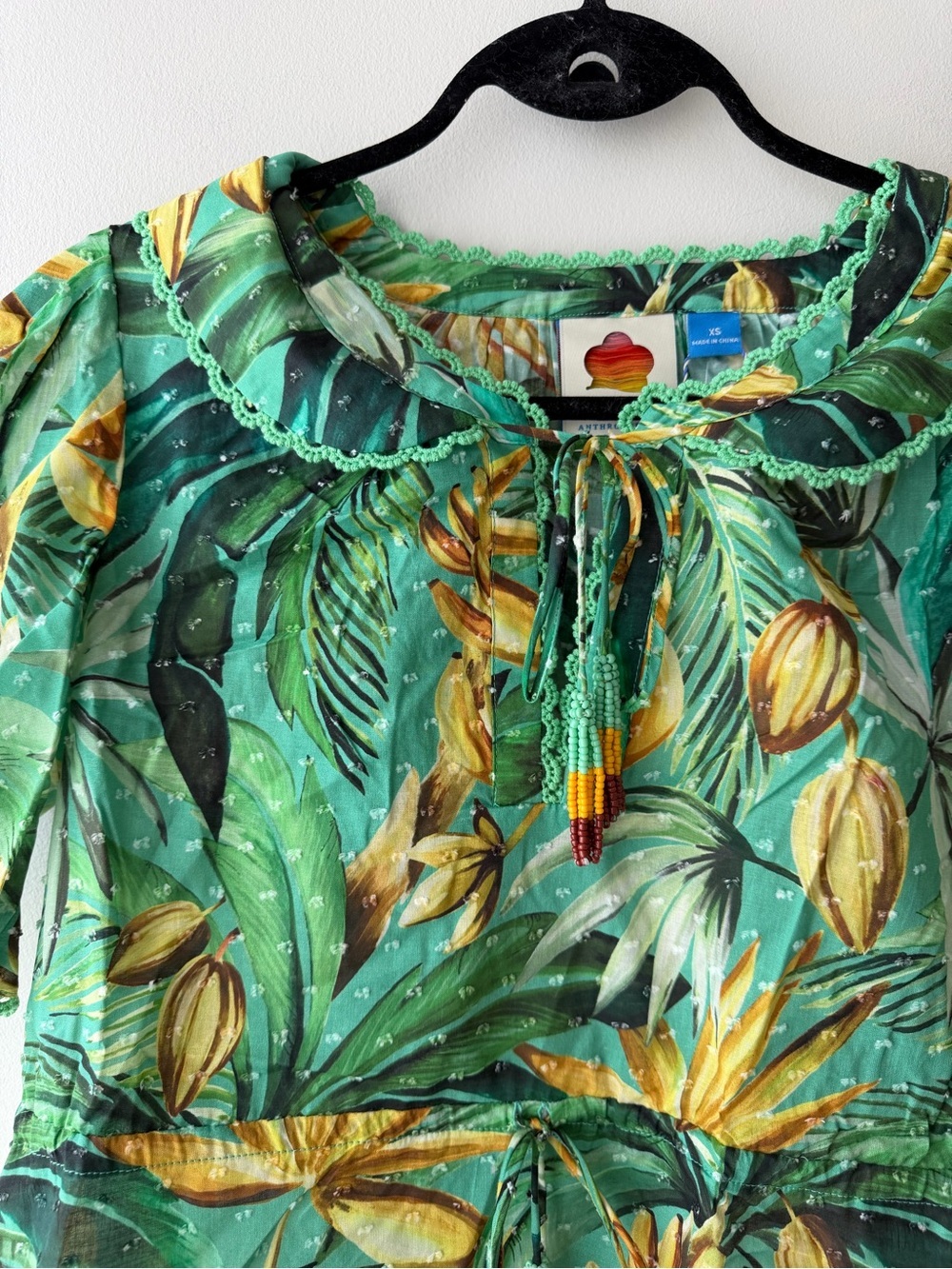 Anthropologie x Farm Rio Puff Sleeve Babydoll Blouse NWT - Picture 4 of 6